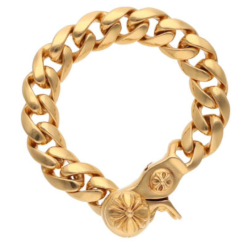 Chrome Hearts 22K Classic Link Gold Bracelet Size 15LINK