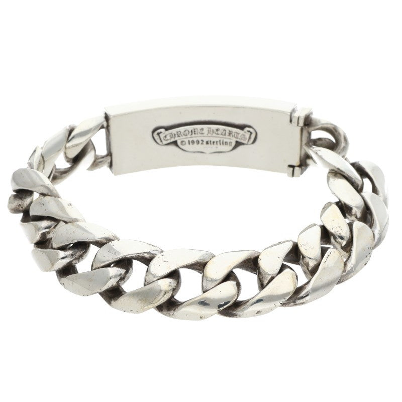 Chrome Hearts ID Floral Cross Silver Bracelet Size 13LINK