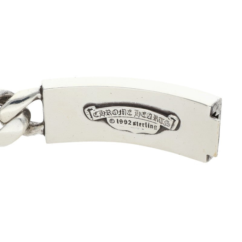 Chrome Hearts ID Floral Cross Silver Bracelet Size 13LINK