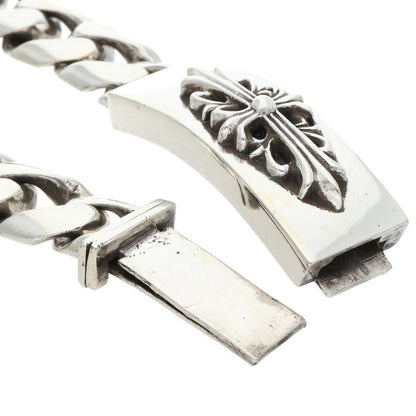 Chrome Hearts ID Floral Cross Silver Bracelet Size 13LINK