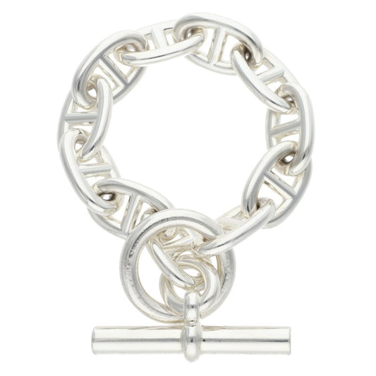 HERMES Chaine d'Ancre TGM 925 Silver Bracelet Size ONE SIZE