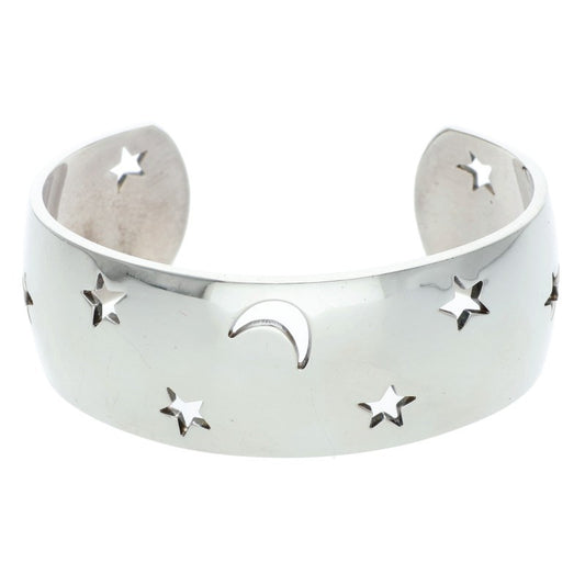 HERMES Moon Star Silver Bangle Size ONE SIZE