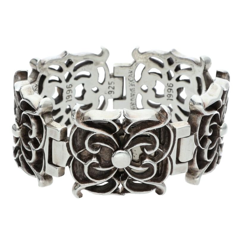 Chrome Hearts Wide Spider Silver Bracelet Size 4LINK