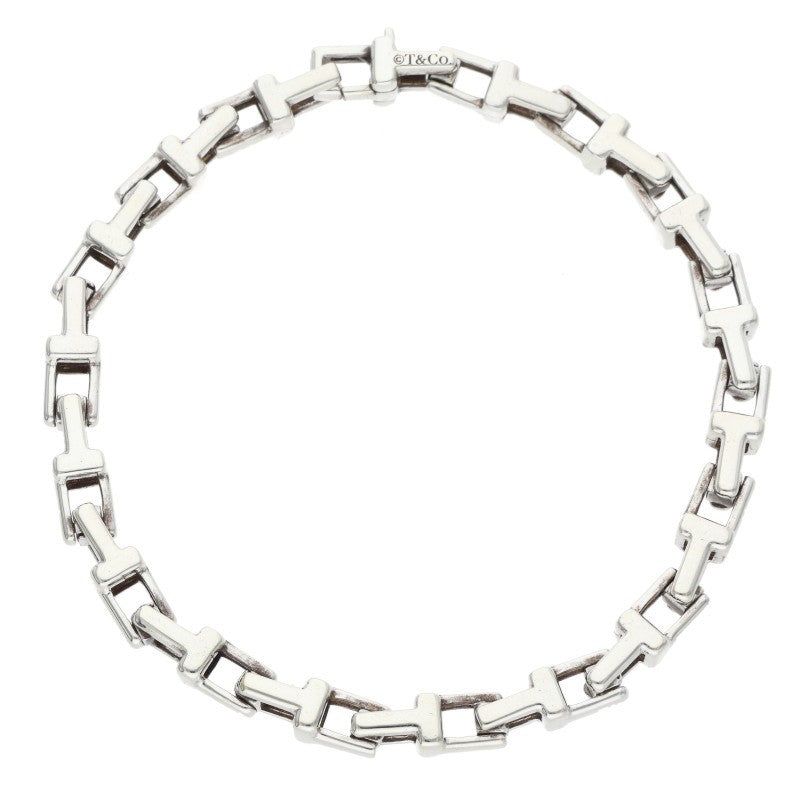 TIFFANY&Co. T Narrow Chain Silver Bracelet Size ONE SIZE