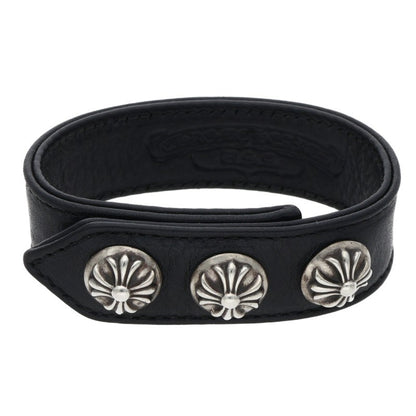 Chrome Hearts Crossball 3BTN Leather Bracelet Size ONE SIZE