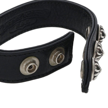 Chrome Hearts Crossball 3BTN Leather Bracelet Size ONE SIZE