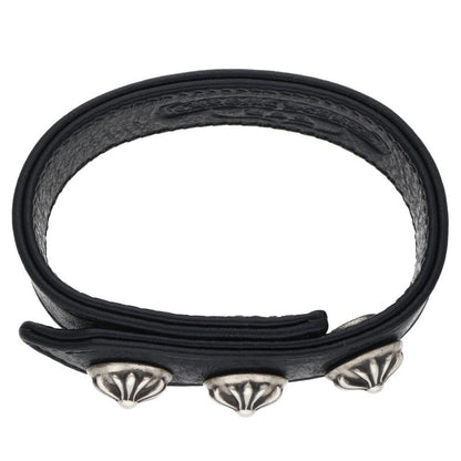 Chrome Hearts Crossball 3BTN Leather Bracelet Size ONE SIZE