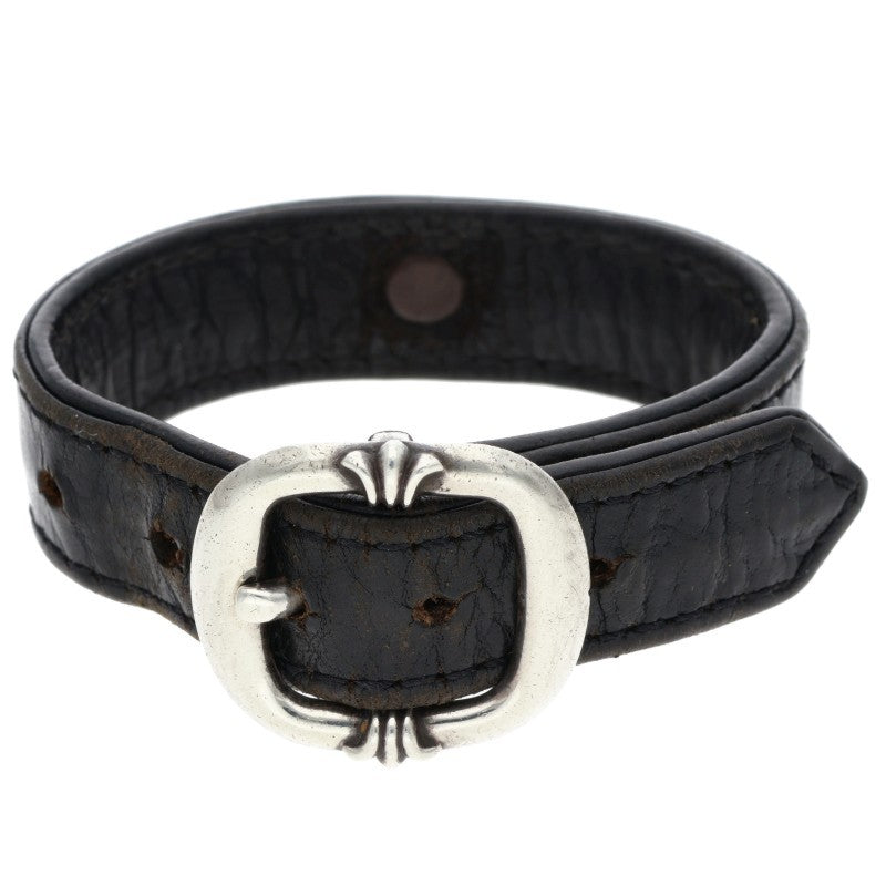 Chrome Hearts Gunslinger Cross Ball Leather Bracelet Size 9