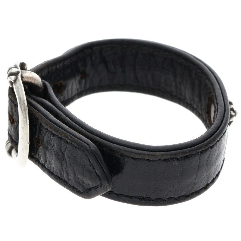 Chrome Hearts Gunslinger Cross Ball Leather Bracelet Size 9