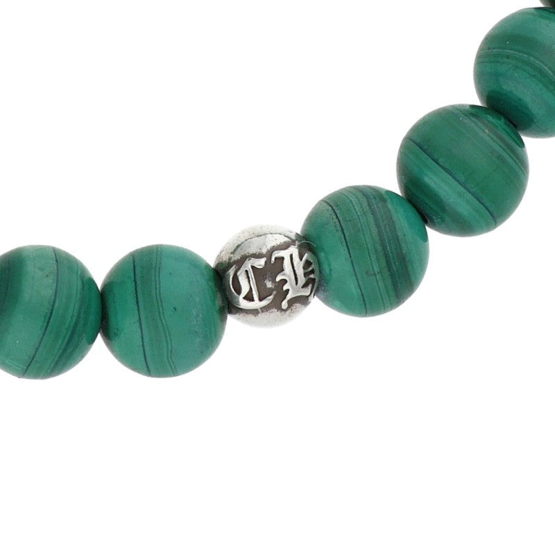 Chrome Hearts 8mm Green Bead Cross Bracelet Size ONE SIZE