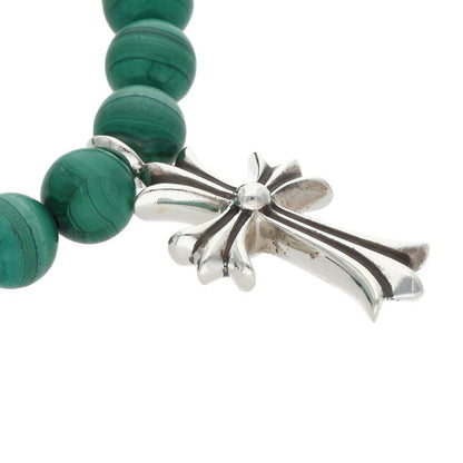 Chrome Hearts 8mm Green Bead Cross Bracelet Size ONE SIZE