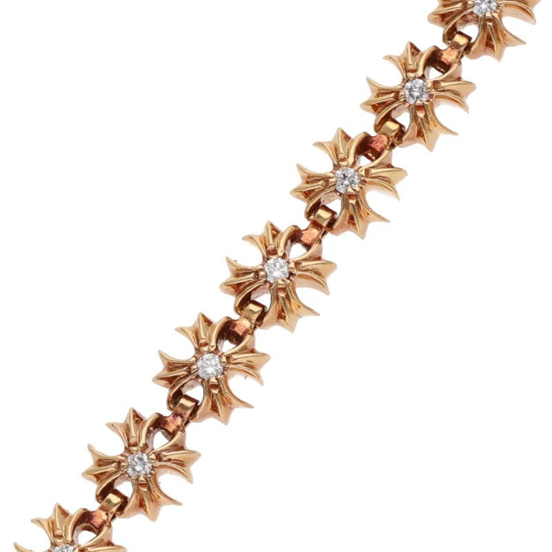 Chrome Hearts 22K Tiny Plus Pave Gold Bracelet Size 15LINK