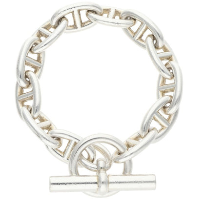 HERMES Chaine d'Ancre GM 925 Silver Bracelet Size 12LINK