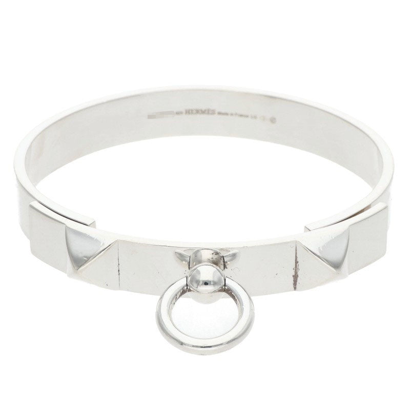 HERMES Collier de Chien PM 925 Silver Bangle Size LG