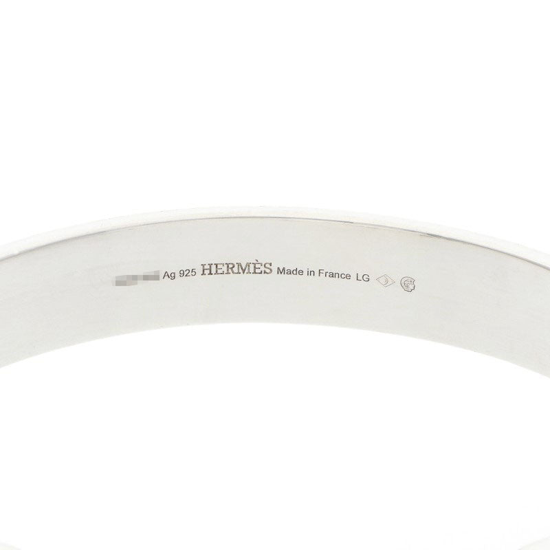 HERMES Collier de Chien PM 925 Silver Bangle Size LG