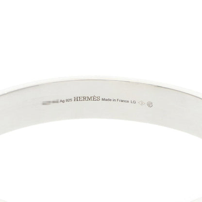 HERMES Collier de Chien PM 925 Silver Bangle Size LG