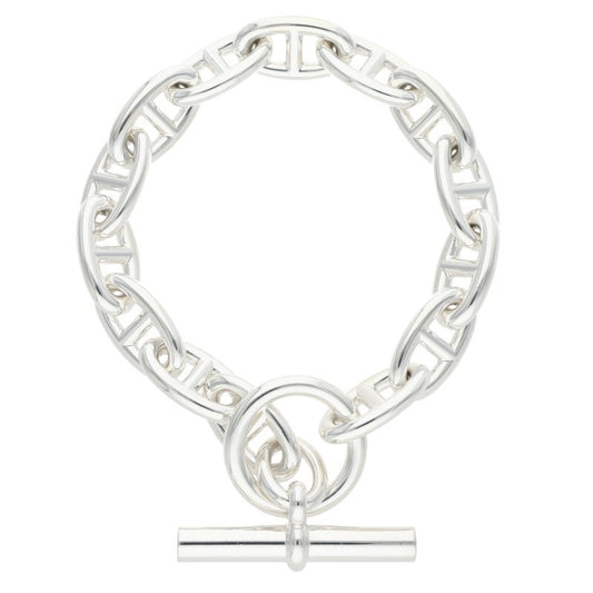 HERMES Chaine d'Ancre GM Silver Bracelet Size 14LINK