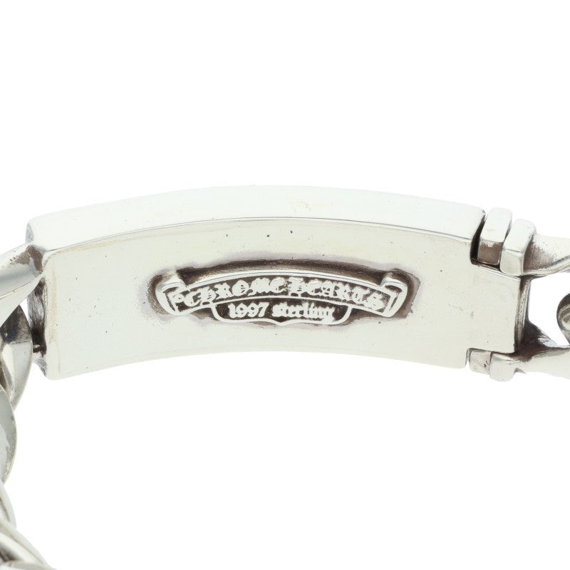 Chrome Hearts ID Floral Cross Silver Bracelet Size 13LINK