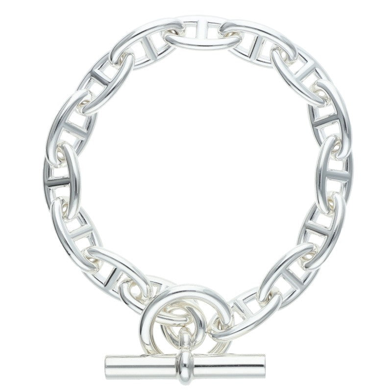HERMES Chaine d'Ancre GM 925 Silver Bracelet Size 15LINK