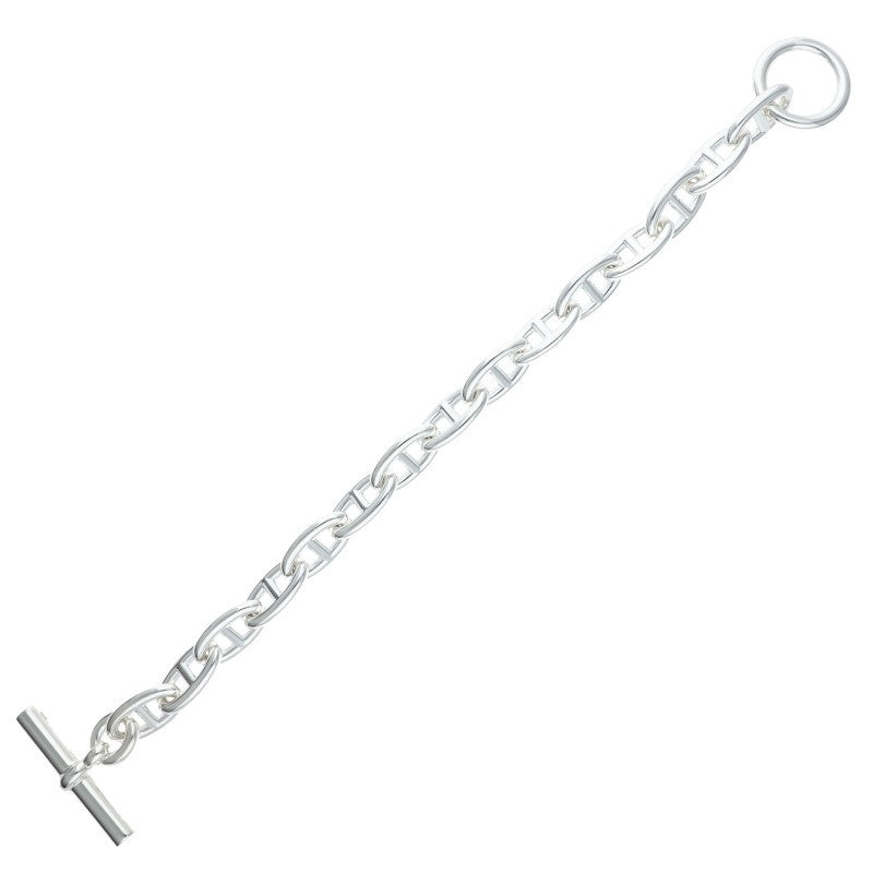 HERMES Chaine d'Ancre GM 925 Silver Bracelet Size 15LINK
