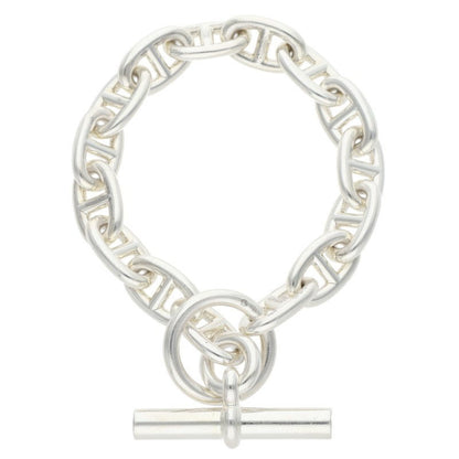 HERMES Chaine d'Ancre MM 925 Silver Bracelet Size 15LINK