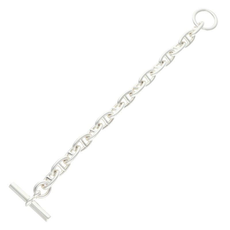 HERMES Chaine d'Ancre MM 925 Silver Bracelet Size 15LINK