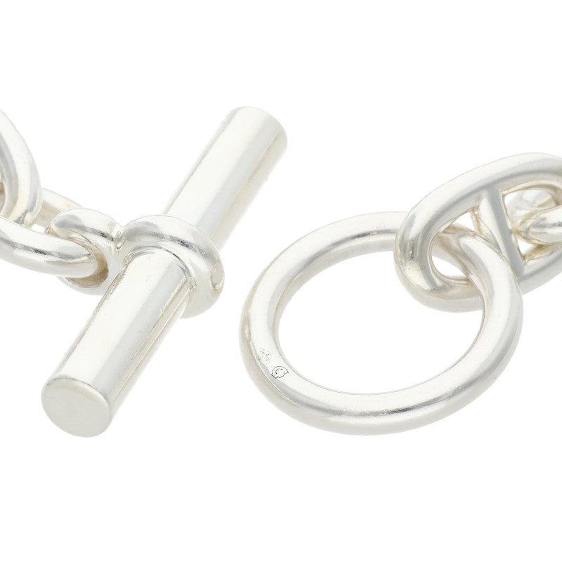 HERMES Chaine d'Ancre MM 925 Silver Bracelet Size 15LINK