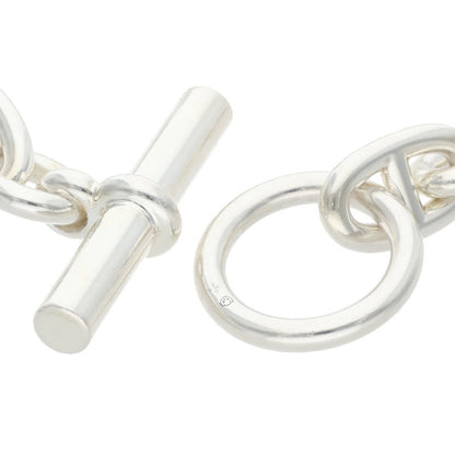 HERMES Chaine d'Ancre MM 925 Silver Bracelet Size 15LINK