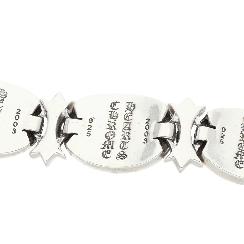 Chrome Hearts Tiny Oval Star Link Silver Bracelet Size 4LINK