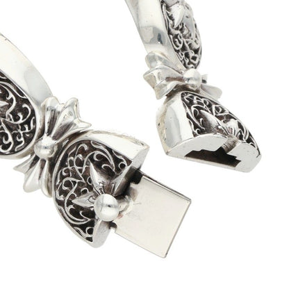 Chrome Hearts Tiny Oval Star Link Silver Bracelet Size 4LINK