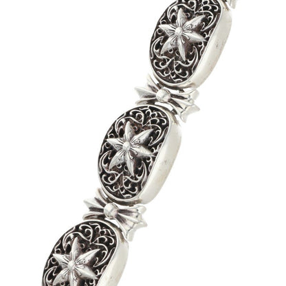 Chrome Hearts Tiny Oval Star Link Silver Bracelet Size 4LINK