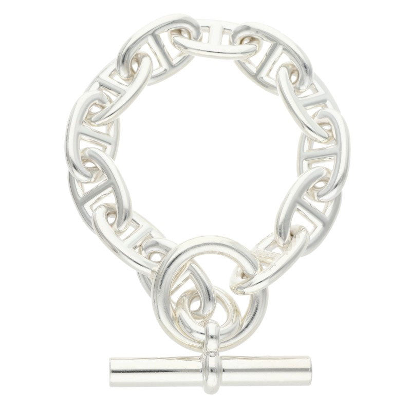 HERMES Chaine d'Ancre TGM Silver Bracelet Size 12LINK