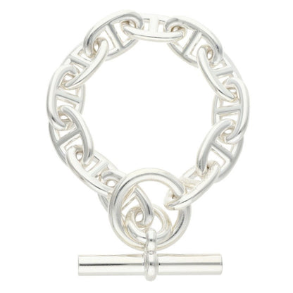 HERMES Chaine d'Ancre TGM Silver Bracelet Size 12LINK