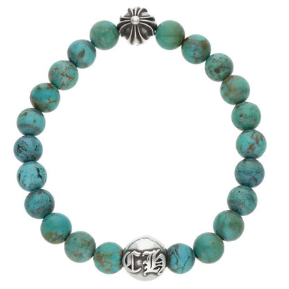 Chrome Hearts 8mm Turquoise Bracelet Silver Size ONE SIZE