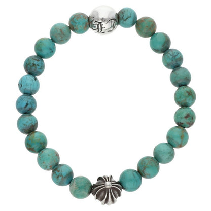 Chrome Hearts 8mm Turquoise Bracelet Silver Size ONE SIZE