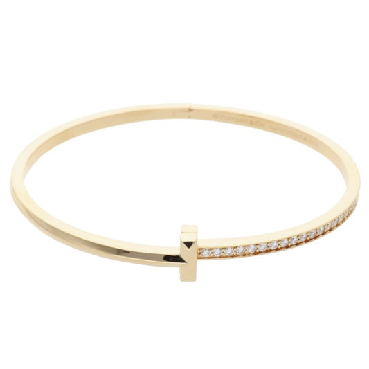 TIFFANY&Co. T-Wire Hinged Narrow 18K Diamond Bangle Belt Size L