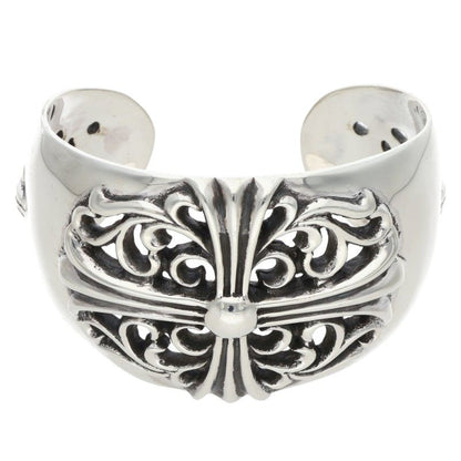 Chrome Hearts Floral Cross Wide Silver Bangle Belt Size ONE SIZE