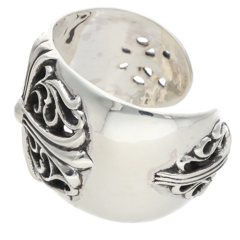 Chrome Hearts Floral Cross Wide Silver Bangle Belt Size ONE SIZE