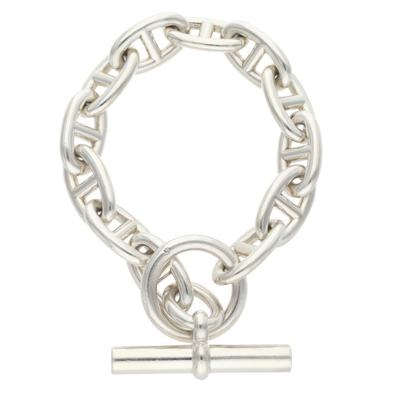 HERMES Chaine d'Ancre GM Silver Bracelet Size 12LINK