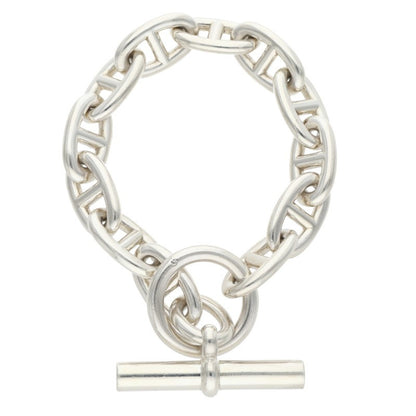 HERMES Chaine d'Ancre GM Silver Bracelet Size 12LINK