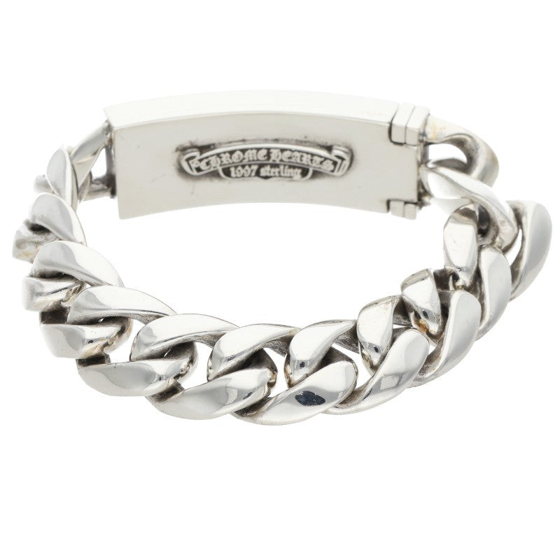 Chrome Hearts ID Floral Cross Silver Bracelet Size 11LINK