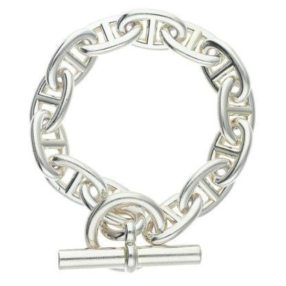 HERMES Chaine d'Ancre TGM Silver Bracelet Size 13LINK