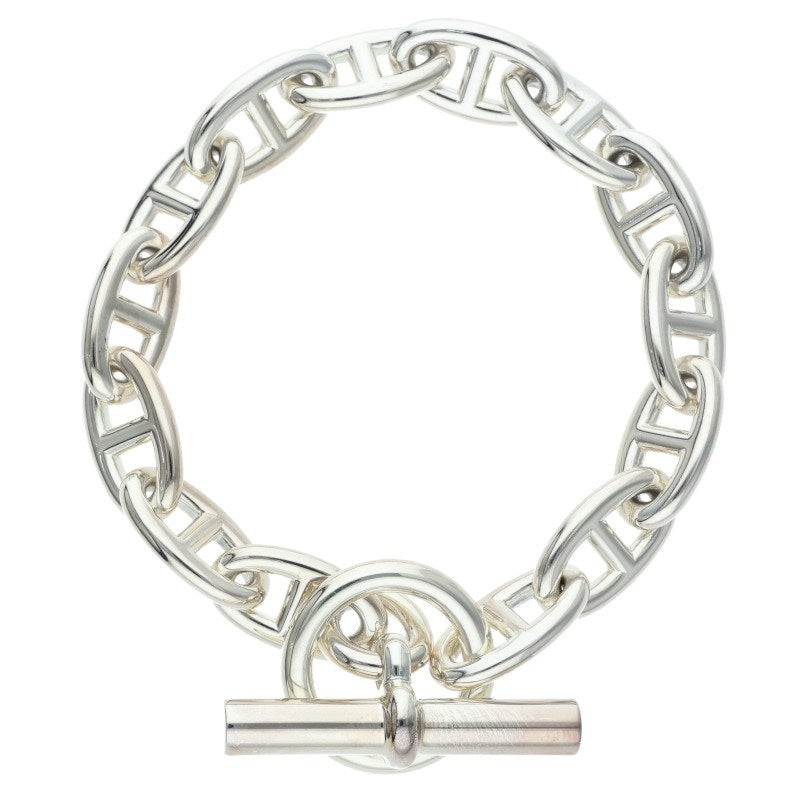 HERMES Chaine d'Ancre GM Silver Bracelet 925 Size 14LINK