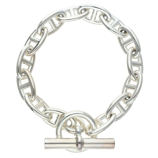 HERMES Chaine d'Ancre GM Silver Bracelet 925 Size 14LINK