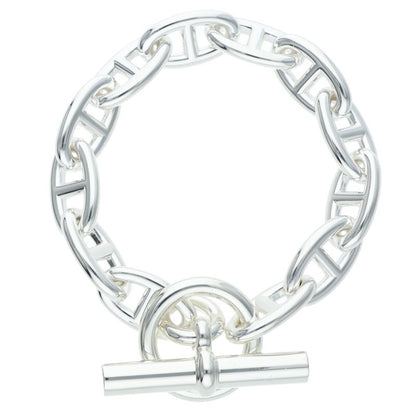 HERMES Chaine d'Ancre GM Silver Bracelet Size 12LINK