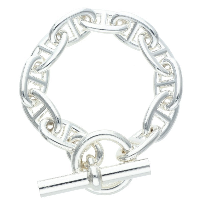 HERMES Chaine d'Ancre TGM Silver Bracelet Size 11LINK