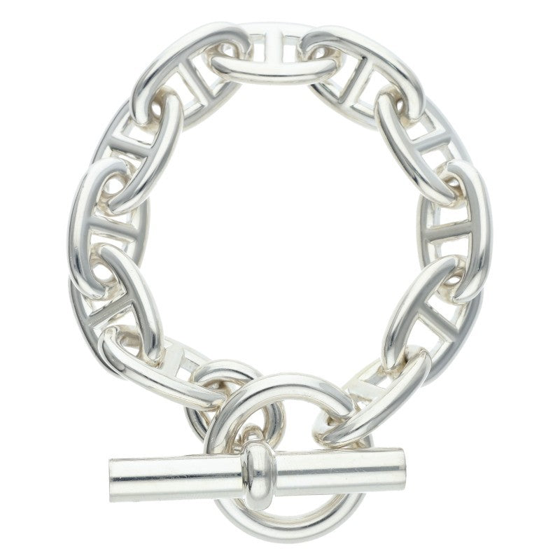 HERMES Chaine d'Ancre TGM Silver Bracelet Size 11LINK