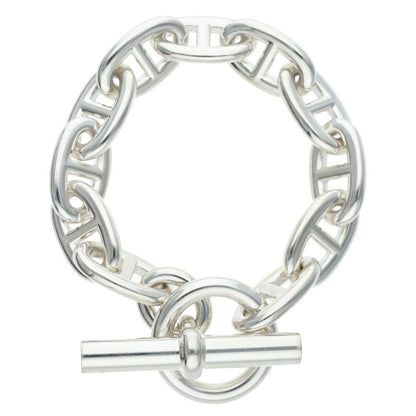 HERMES Chaine d'Ancre TGM Silver Bracelet Size 11LINK