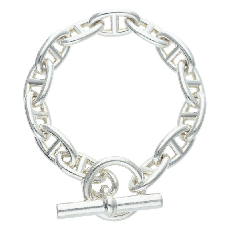 HERMES Chaine d'Ancre GM Silver Bracelet Size 13LINK