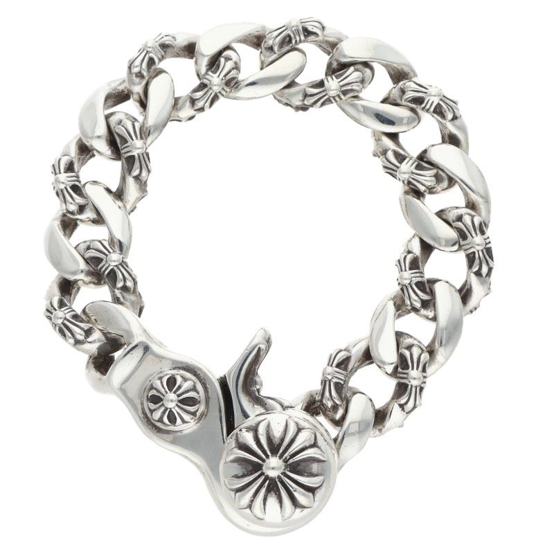 Chrome Hearts FNCY CHN LNK Silver Bracelet Size 13LINK